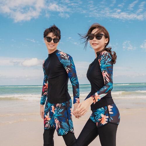 Mens Womens 3-5pcs Rashguard Wetsuit Swimsuit Sun Protection Long Sleeve Zip Shirt Tights Bikini set Bathing Suits Tracksuit