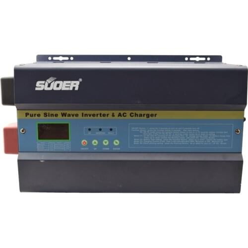 Suoer 3kw Low Frequency Inverter 12v 24v 48v 220v Inverters Pure Sine Wave 3000w Solar Hybrid Inverter with PWM Controller