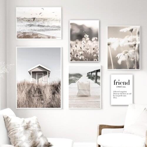 Dandelion Flower Sea Waves Seagull Bridge Wall Art Canvas Painting Nordic Posters And Prints Wall Pictures For Living Room Decor
