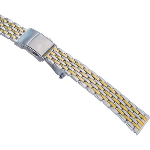 14mm 16mm 18mm Adjustable Silver Stainless Steel Clasp Watch Strap Band Metal Bracelets