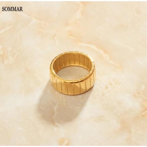SOMMAR Hot Gift Gold color size 6 7 8 Girlfriend wedding rings French fashionable bread pattern men ring christmas gift
