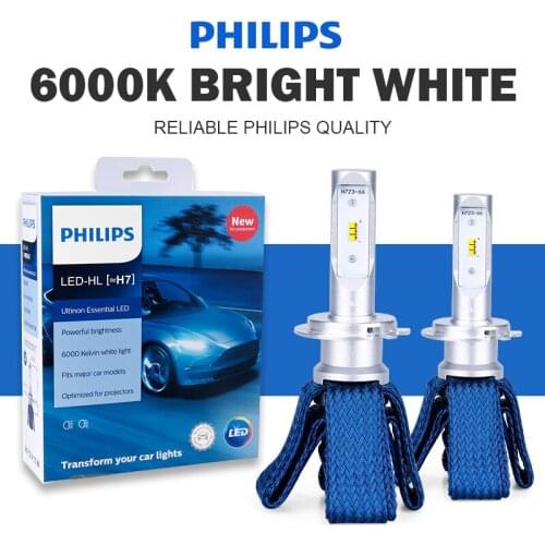 2Pcs Philips H7 H4 9012 HIR2 LED Headlight Bulbs LED Lamps high low beam 6000K White Auto Fog Light Kit luces led para auto 12V