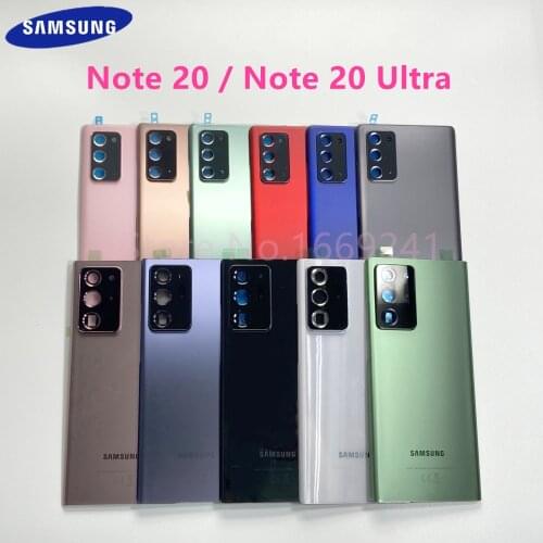 For SAMSUNG Galaxy Note 20 & Note20 Ultra Original Back Case Battery Door Rear Cover Glass Housing Replacement With Camera Lens