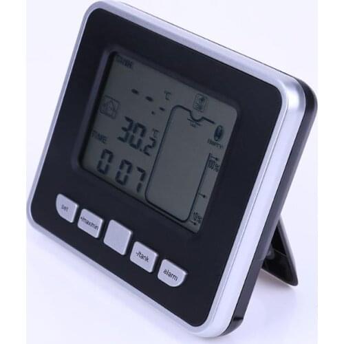 Ultrasonic Tank Liquid Level Meter Digital Water Box High Sensitivity With Indoor Temperature Monitor Liquid Temperature Display