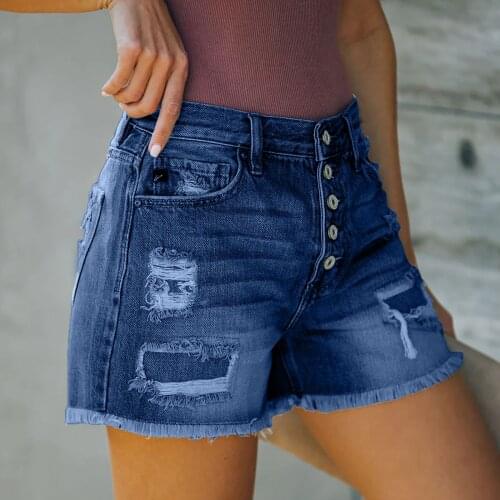 All Match Multi Button Casual Denim Women Shorts High Waist Slim Summer Jeans Shorts Feminino Chic Hot Ladies Denim Shorts G3