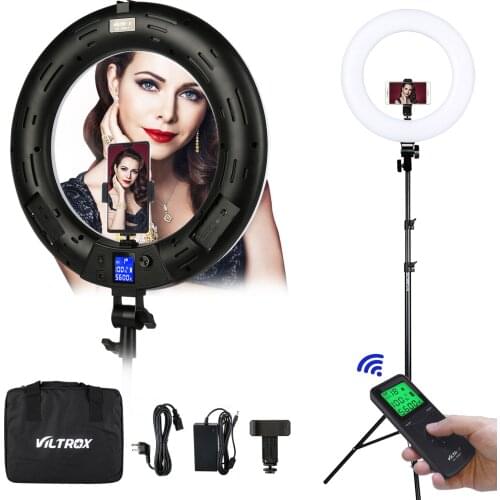 Viltrox VL-600T Bi-color Video LED Ring light Wireless remote + light stand for camera photo shooting Studio YouTube Live lamp