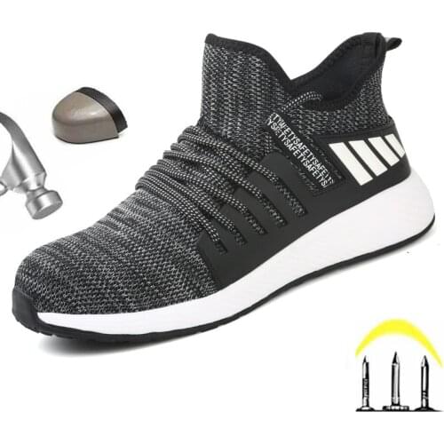 Safety Work Shoes Construction Mens Outdoor Steel Toe Cap Shoes Mens Puncture Proof High Quality Lightweight Fashion Boots