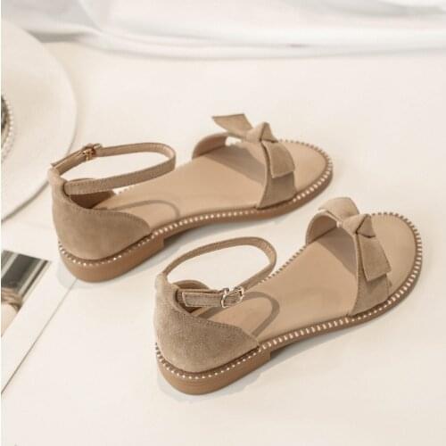 Sandals Womens Flat Shoes Fairy Shoes Summer Soft Bottom Comfortable Low Heel Roman Shoes Stripper Heels Women Sandals