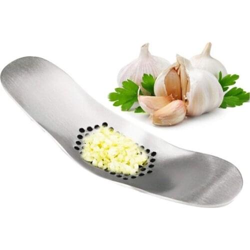 1PC Stainless Steel Garlic Press Grinding Slicer Ginger Crusher Chopper Cutter Rocker Squeezer Mincer with Bottle Opener OK 0970