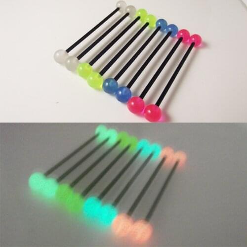 2 Piece Glow in the Dark 14G 1.6x38x6mm Flexible Long Industrial Barbell Soft Cartilage Ear Piercing Helix Jewelry