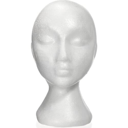 27.5 x 52cm Dummy Mannequin Head Model Display Female Foam Polystyrene Exhibitor For Cap Headphones Hair Hat And Wigs Stand Rack