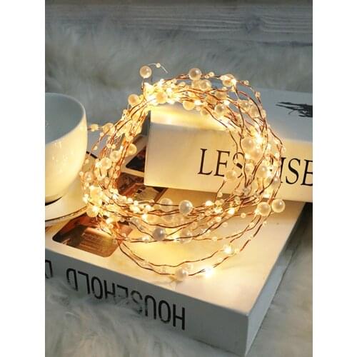 5m Pearlized Fairy Lights 50 LED Lights Battery Powered Copper Wire String lights for Wedding Home Party Christmas Decorations