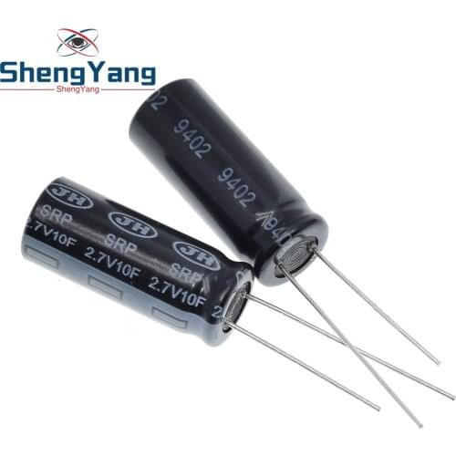 5pcs 2.7V 10F Cylindrical Ultra Super Farad Capacitor High Power Supercap 10x26mm