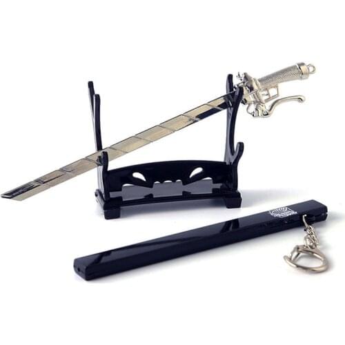 Anime Attack on Titan Scout Regiment Knife Sword Keychains Eren Mikasa Armin Rival Erwin Weapon Metal Keyrings Toys Key Chains