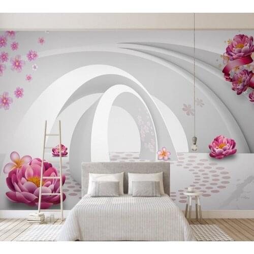 Free Shipping Fashion Fantasy Flowers 3D TV Background Wall Address Decoration Custom Mural Wedding Room Female Room Wallpaper