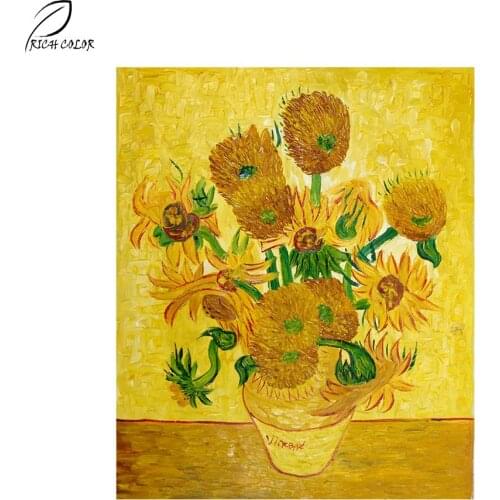 RICH COLOR Van Gogh Sunflower 20x24" hand painted oilpainting on canvas home decoration painting RC1717
