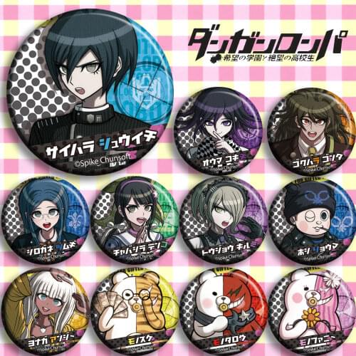 Brdwn Danganronpa V3 Killing Harmony Shuuichi Saihara Kokichi Ouma Gonta Gokuhara Monosuke Monotaro Monophanie Cosplay Badge #CD
