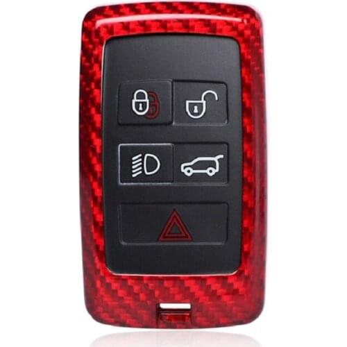 Carbon Fiber Car Auto Remote Key Case Cover fob Holder Skin Shell for Land Rover Range Rover Sport Discovery 5 2017+ Car styling