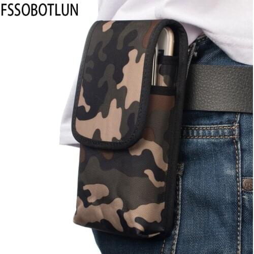 FSSOBOTLUN For Samsung Galaxy S8/S8+/S9/S9+/s6 edge+/s7 edge/Note 7/5/4/3/2 Double Waist Belt Phone Case Pouch Camouflage Bag