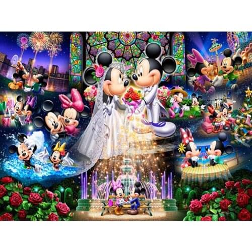 Disney Full Diamond Painting Cartoon Minnie and Mickey Mouse Diy Diamond Embroidery Painting Decoration Gift Hot Sale
