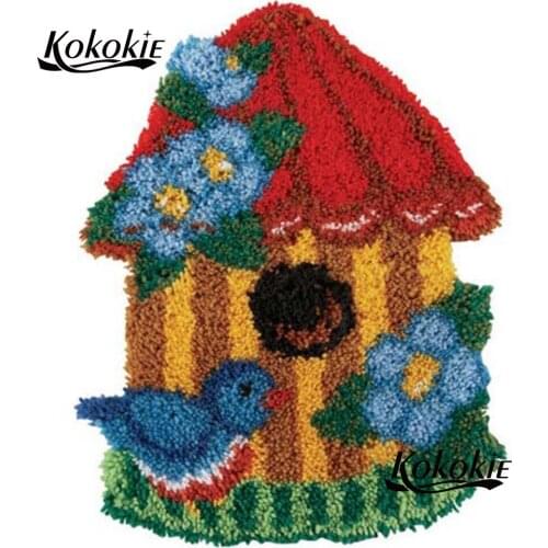 Diy rug tapijt latch hook kits rug cartoon building printed canvas 3d needle for carpet embroidery handwerken knooppakket