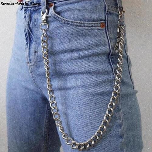 Waist Chain Long Metal Keyring Keychain Rock Pants Chain Hipster Pant Jean Key Wallet Belt Ring Clip Mens HipHop Jewelry 5Size