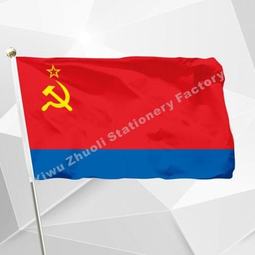 Azerbaijan SSR Flag 150X90cm (3x5FT) 120g 100D Polyester Double Stitched High Quality Banner Ensign Free Shipping
