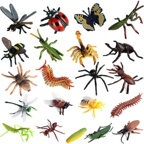 Simulation Insect Ant Bee Butterfly Dragonfly Spider Farm Animal Fun Model Action Figure Christmas Gift For Kids Educational Toy