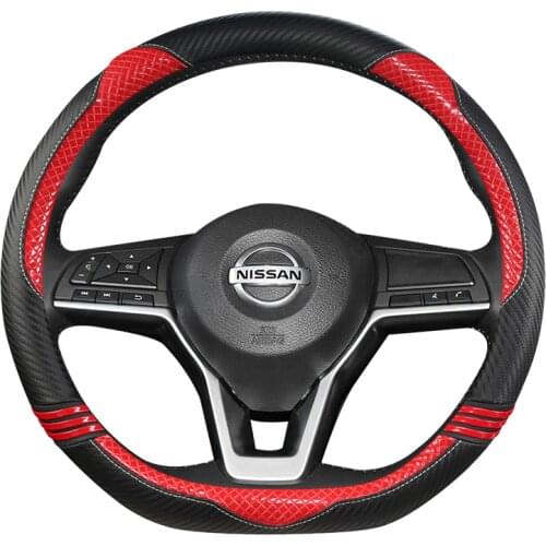 PU Leather Car Steering Wheel Cover for Nissan Qashqai Juke Primera Versa Almera Terrano Kicks March Murano 350z Terrano NV200