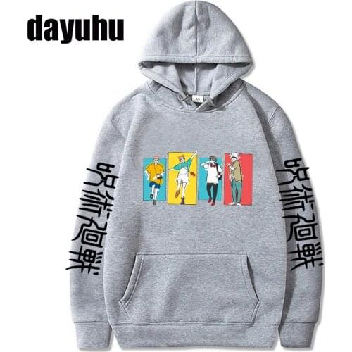 Japanese Anime Hoodies Jujutsu Kaisen Graphic Hoodie Manga Cartoon Streetwear Harajuku Yuji Itadori Sweatshirts Male Women