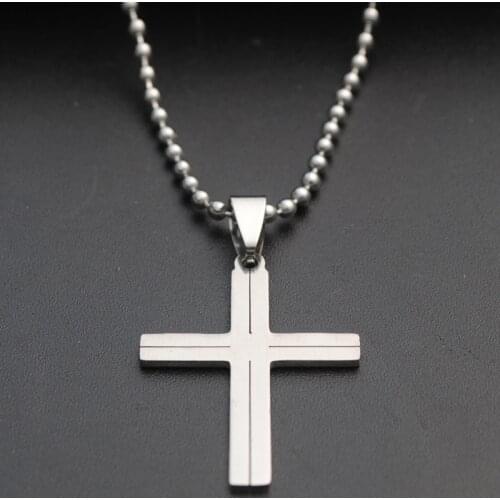 30pcs Stainless Steel Love Heart Cross blessing Necklace simple Religion Christian Jesus Cross Faith lucky Necklace gift jewelry