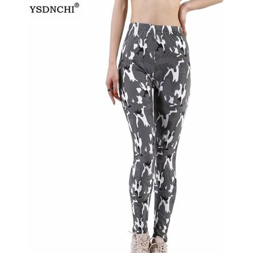 YSDNCHI Women High Waist Leggings Push Up Fitness Workout Fitness Athletic Pants Sports Female Leggins Graffiti Printing Sexy