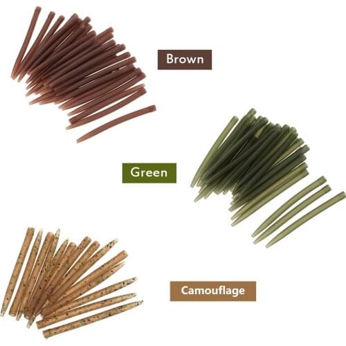 Lixada 30pcs/lot 54mm Anti Tangle Rubber Sleeves Connect with Fishing Hook Carp Coarse for Carp Fishing Accessories