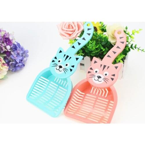 Cute Cartoon Pet Litter Scoop Cat Litter Shovel Pet Cat Cleaning Tool Puppy Kitten Sand Toilet Plastic Cleaning Cat Litter Scoop