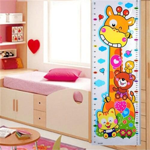 Cartoon animal giraffe measuring wall sticker kids growth height sticker Home bedroom sticker Decor