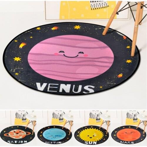 Cartoon Planet Carpet Round Baby Climbing Mat Kids Room Floor Rug Bedroom Decorative Carpets Children Play Tent Area Carpets