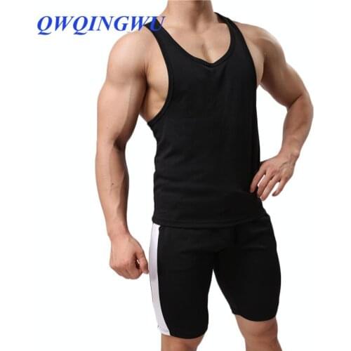 Men Tank Tops and Pants Set Bodybuilding Fitness Stringer Elasticity Men Tank Top Wear Vest Undershirt Casual Clothing Tank Tops