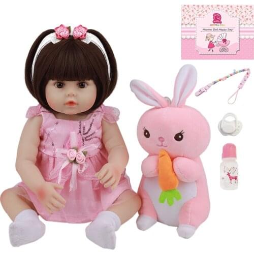 Newest Full Body Silicone Bebe Reborn Baby Doll Cute Newborn Babies Doll 18Inch Lifelike Reborn Toys For Birthday Gifts 48CM