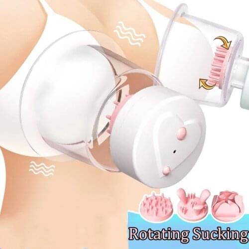 New Wireless Electric12 Speeds Rotary Breast Pump Bra Massager Licking Suck Nipple Breast Enlargement Vibrator Sex Toy For Women