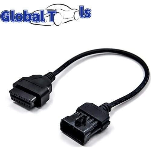OBDII 10 Pin to 16 Pin Connector Cable OBD2 Opel Diagnostic Adapter For Vauxhall / Opel OPCOM Free Shipping