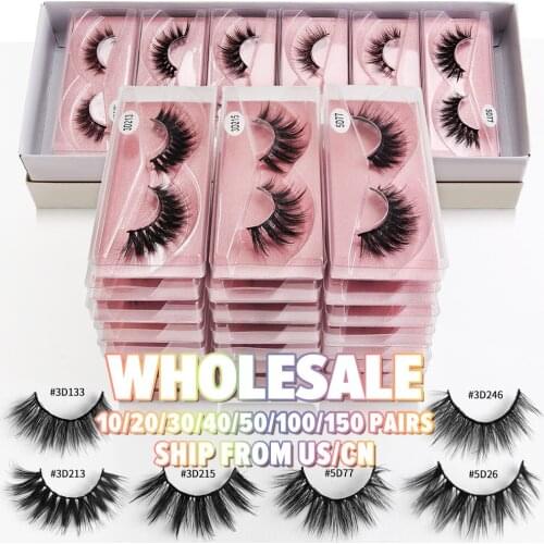 MAANGE Wholesale 3d Mink Lashes 10/30/50/100pcs Natural Soft Mink Eyelashes Wholesale False Eyelashes Makeup Thick False Lashes