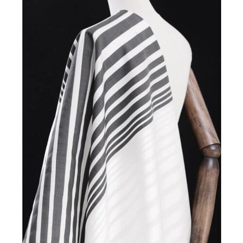 Simple Black White Stripes Single With Doupioni Satin Fabric Crepe Bedding Fabric width Patchwork Fabric 80cm/set