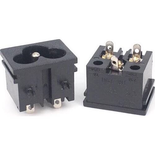 1pcs 190-A04 AC Power Socket, IEC 320 C6 Male Adapter Socket Black Overload Protection Inlet Socket