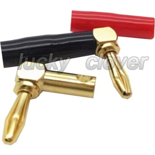 10Pcs Right Angle 90 Degree 4mm Banana Plug Screw L Type for Binding Post Amplifiers Video Speaker Adapter Connector