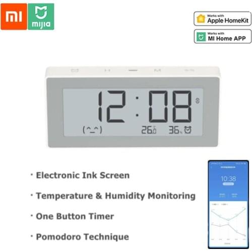 Miaomiaoce BT4.0 Smart Electric Digital Clock Hygrometer Thermometer E-ink Temperature Measuring Tools Works With Smart App