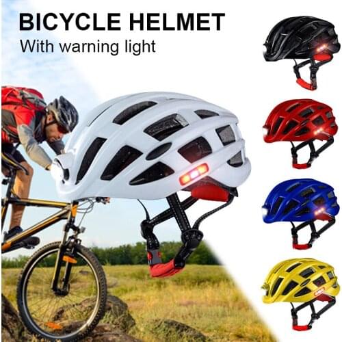 Bicycle Helmet With Warning Light Men And Women Luminous Insect Proof Net Bike Helmet Cycling Equipment Capacete De
