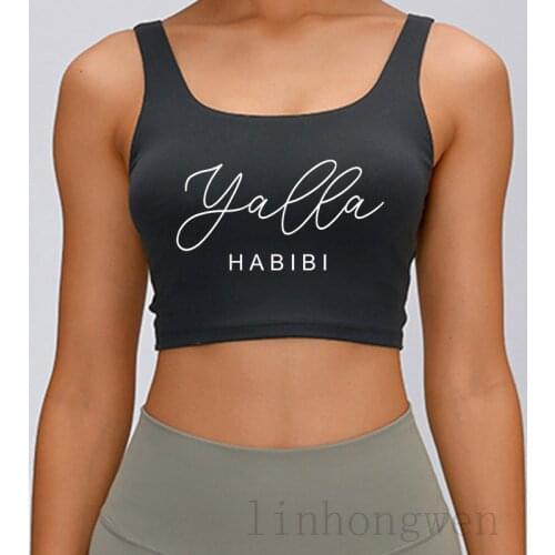 Yalla Habibi Lettering Arabic Arabian Muslim Artisan Tank Top Summer Style Funny Plus Size 3xl Sexy Customized Top Tee Vest