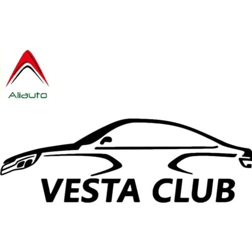 Funny Car Sticker VESTA CLUB KK Vinyl Decal Silver/black for Auto Car Styling Decoration Sunscreen Waterproof 18cmX7cm