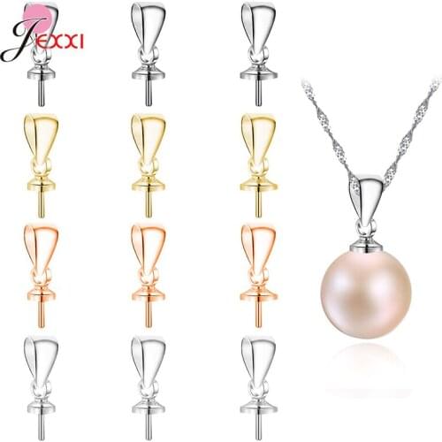 100pcs/Lot Necklace Clip Clasp Pinch Bail Pendant Connectors Bail Beads 925 Silver Findings DIY Jewelry Making Supplies