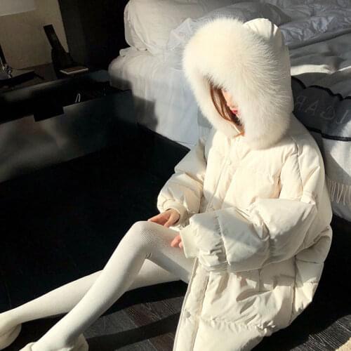 Woman Jacket Parkas Coat Down Womens Winter Clothes Fox Fur Collar Loose Long Hooded Coat Large Jacket Veste Femme